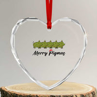 Merry Pigmas Heart Crystal Glass Ornament Holiday Gift For Pig Lovers - Wonder Print Shop