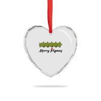Merry Pigmas Heart Crystal Glass Ornament Holiday Gift For Pig Lovers - Wonder Print Shop