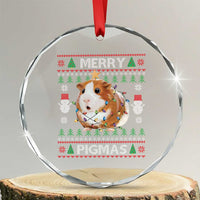 Merry Pigmas Ugly Christmas Crystal Glass Ornament Guinea Pig Lover - Wonder Print Shop
