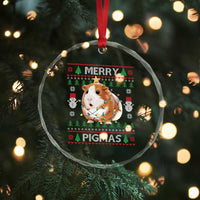 Merry Pigmas Ugly Christmas Crystal Glass Ornament Guinea Pig Lover - Wonder Print Shop