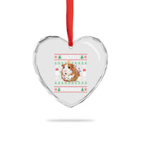 Merry Pigmas Ugly Christmas Heart Crystal Glass Ornament Guinea Pig Lover - Wonder Print Shop