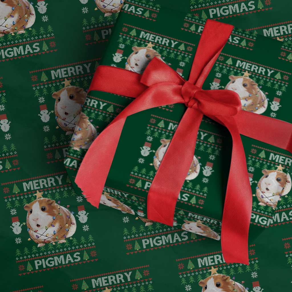 Merry Pigmas Ugly Christmas Wrapping Paper Roll Guinea Pig Lover - Wonder Print Shop
