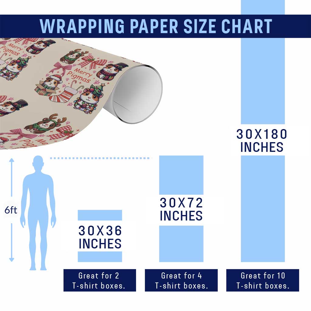 Merry Pigmas Wrapping Paper Roll Funny Guinea Pig Cavy Lover Holiday Gift - Wonder Print Shop