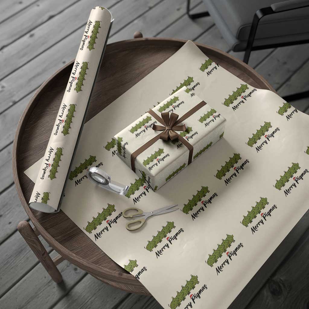 Merry Pigmas Wrapping Paper Roll Holiday Gift For Pig Lovers - Wonder Print Shop