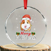 Merry Pigmas Xmas Cute Guinea Pig Crystal Glass Ornament TS09