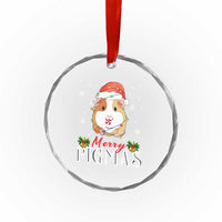 Merry Pigmas Xmas Cute Guinea Pig Crystal Glass Ornament TS09