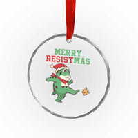 Merry Resistmas Frog Christmas Crystal Glass Ornament - Wonder Print Shop