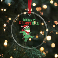 Merry Resistmas Frog Christmas Crystal Glass Ornament - Wonder Print Shop
