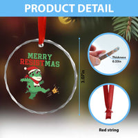 Merry Resistmas Frog Christmas Crystal Glass Ornament - Wonder Print Shop