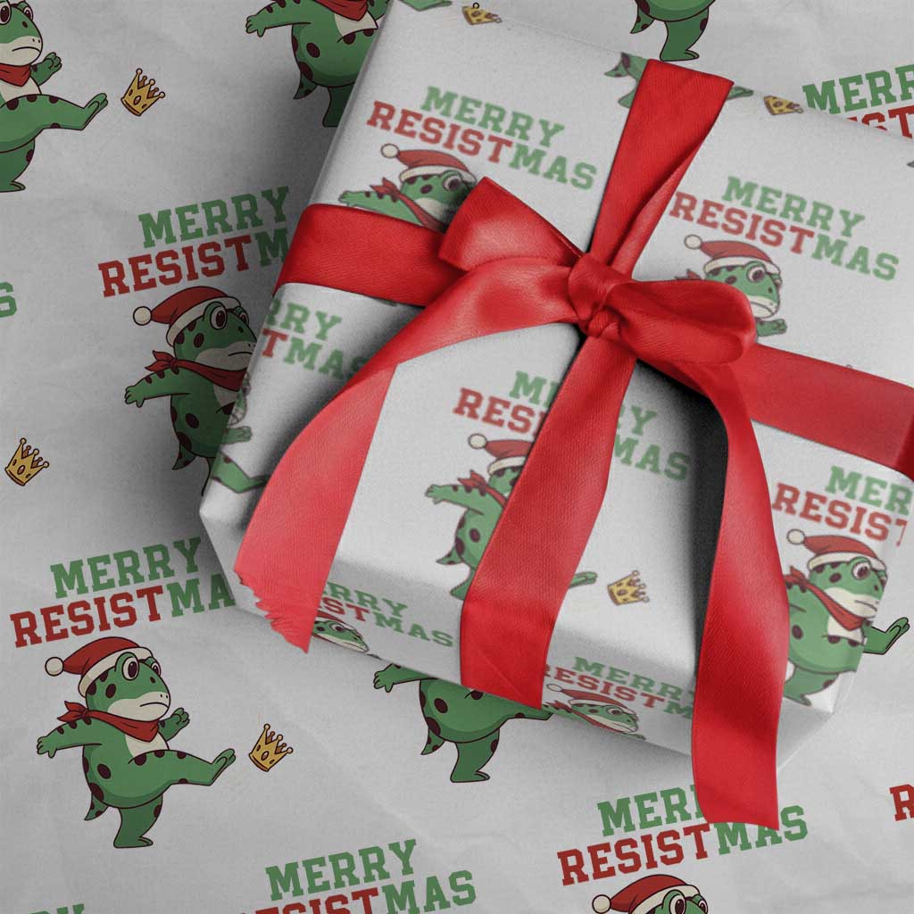 Merry Resistmas Frog Christmas Wrapping Paper Roll - Wonder Print Shop
