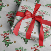 Merry Resistmas Frog Christmas Wrapping Paper Roll - Wonder Print Shop