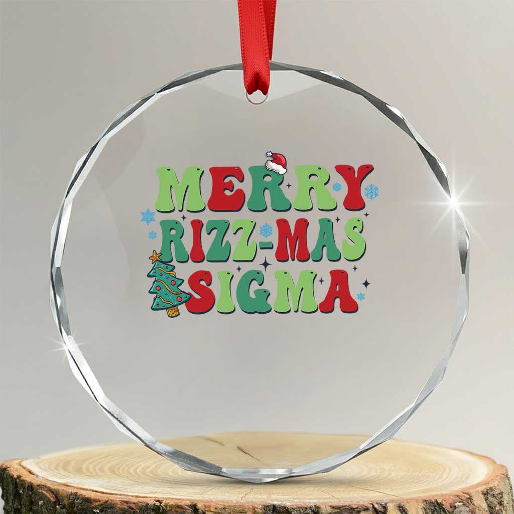 Merry Rizz Mas Sigmas Crystal Glass Ornament TS09