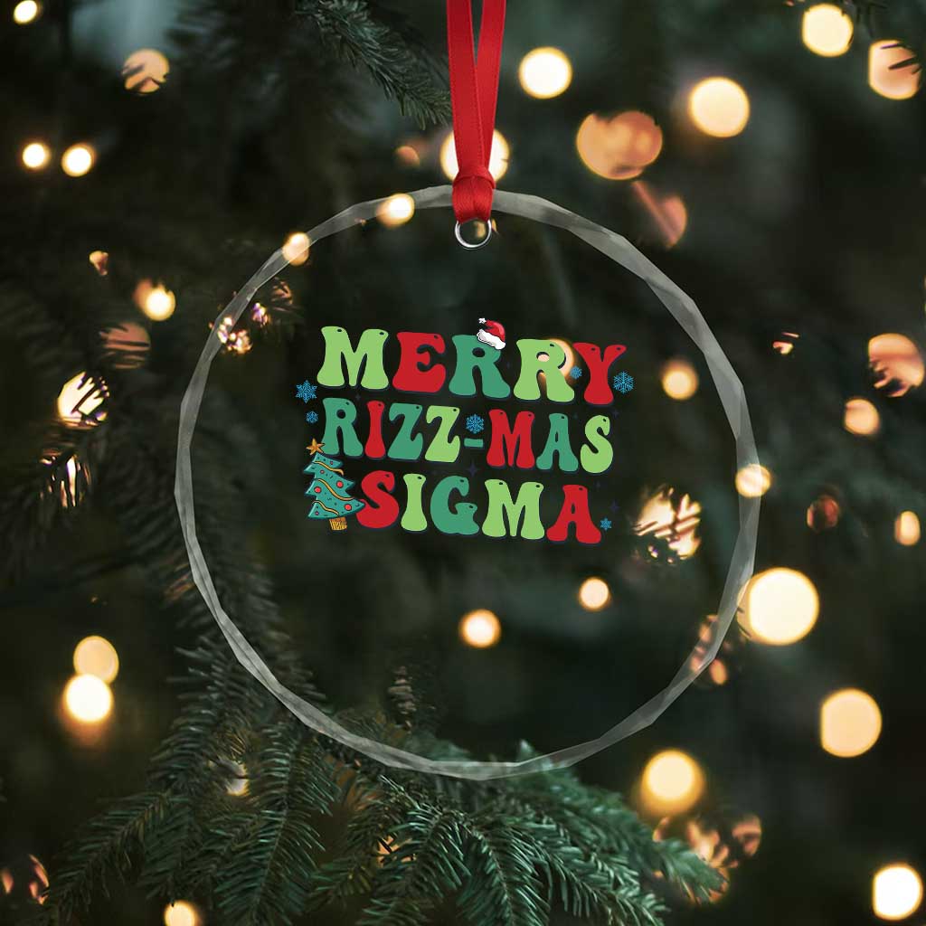 Merry Rizz Mas Sigmas Crystal Glass Ornament TS09