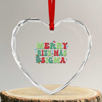 Merry Rizz Mas Sigmas Heart Crystal Glass Ornament - Wonder Print Shop