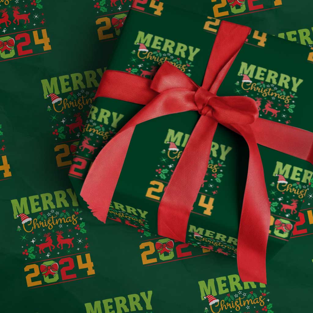 Merry Xmas 2024 Wrapping Paper Roll Classic Festive Xmas Vibe