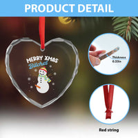 Merry Xmas Bitches Heart Crystal Glass Ornament Naughty Dirty Carrot Snowman - Wonder Print Shop