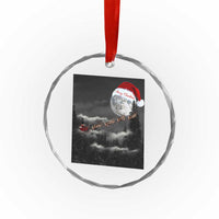 Merry Xmas Crystal Glass Ornament Santa To The Moon TS10