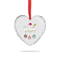 Merry Xmas Cute Penguin Heart Crystal Glass Ornament - Wonder Print Shop