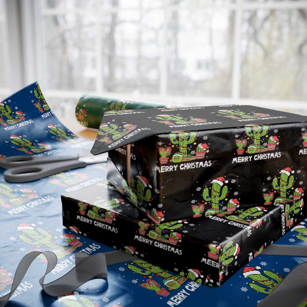 Merry Xmas In Arizona US State Funny Saguaro Cactus Christmas Tree Wrapping Paper Roll