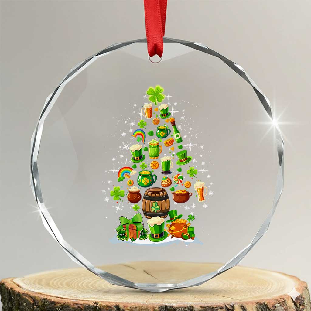 Merry Xmas Tree Irish Crystal Glass Ornament TS09