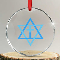 Messianic Cross Star of David Yeshua Jesus Crystal Glass Ornament - Wonder Print Shop