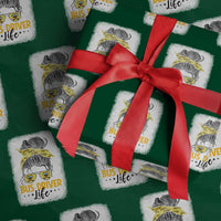 Messy Bun School Bus Driver Life Wrapping Paper Roll - Wonder Print Shop