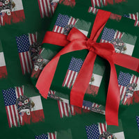 Mexican American Pride Wrapping Paper Roll Bicultural Heritage Girl Vintage Flag