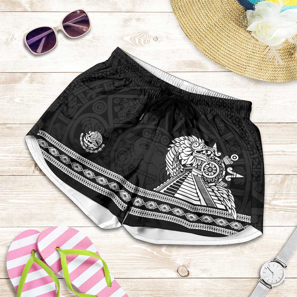 Mexican Aztec Pyramid Shorts for Women Aztec Pattern - Wonder Print Shop