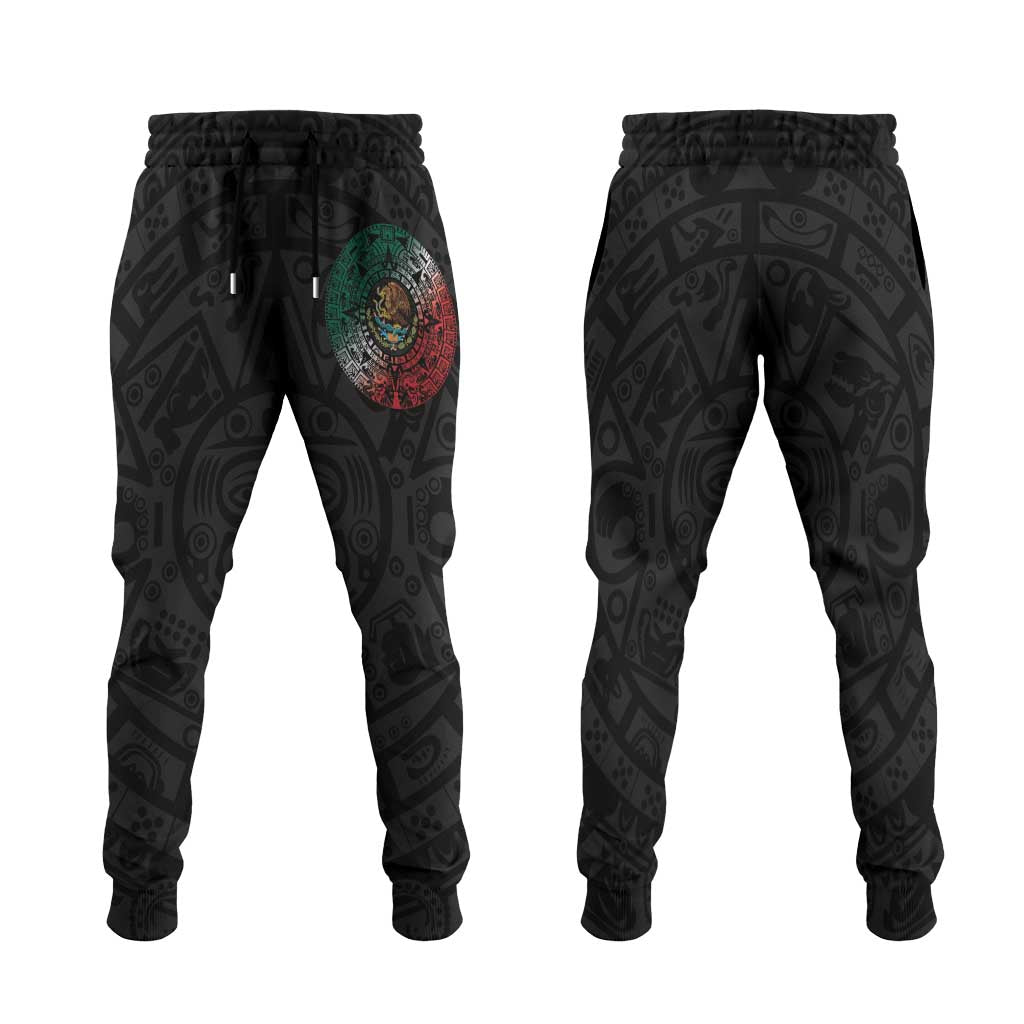Mexican Aztec Sun Jogger Pants Flag Color Unique Style - Wonder Print Shop