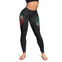 Mexican Aztec Sun Leggings Flag Color Unique Style - Wonder Print Shop