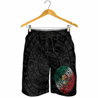 Mexican Aztec Sun Shorts for Men Flag Color Unique Style - Wonder Print Shop