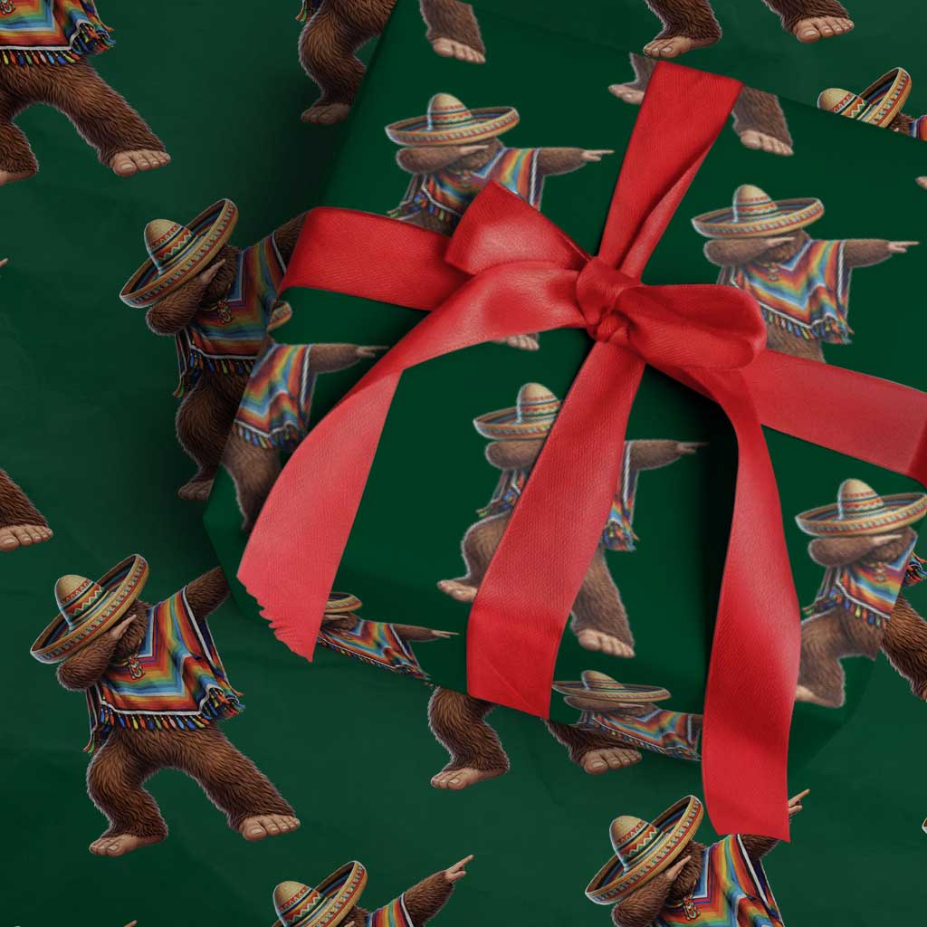 Mexican Bigfoot Dabbing Cinco de Mayo Funny Fiesta Wrapping Paper Roll