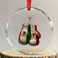 Mexican Boxing Gloves Crystal Glass Ornament Retro Vintage Mexico Flag Boxer