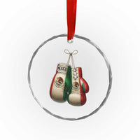 Mexican Boxing Gloves Crystal Glass Ornament Retro Vintage Mexico Flag Boxer