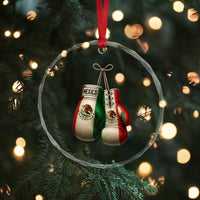 Mexican Boxing Gloves Crystal Glass Ornament Retro Vintage Mexico Flag Boxer