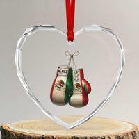 Mexican Boxing Gloves Heart Crystal Glass Ornament Retro Vintage Mexico Flag Boxer