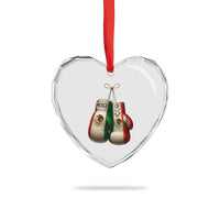 Mexican Boxing Gloves Heart Crystal Glass Ornament Retro Vintage Mexico Flag Boxer