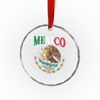 Mexican Coat Of Arms Mexico Vintage Flag Crystal Glass Ornament