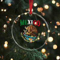 Mexican Coat Of Arms Mexico Vintage Flag Crystal Glass Ornament