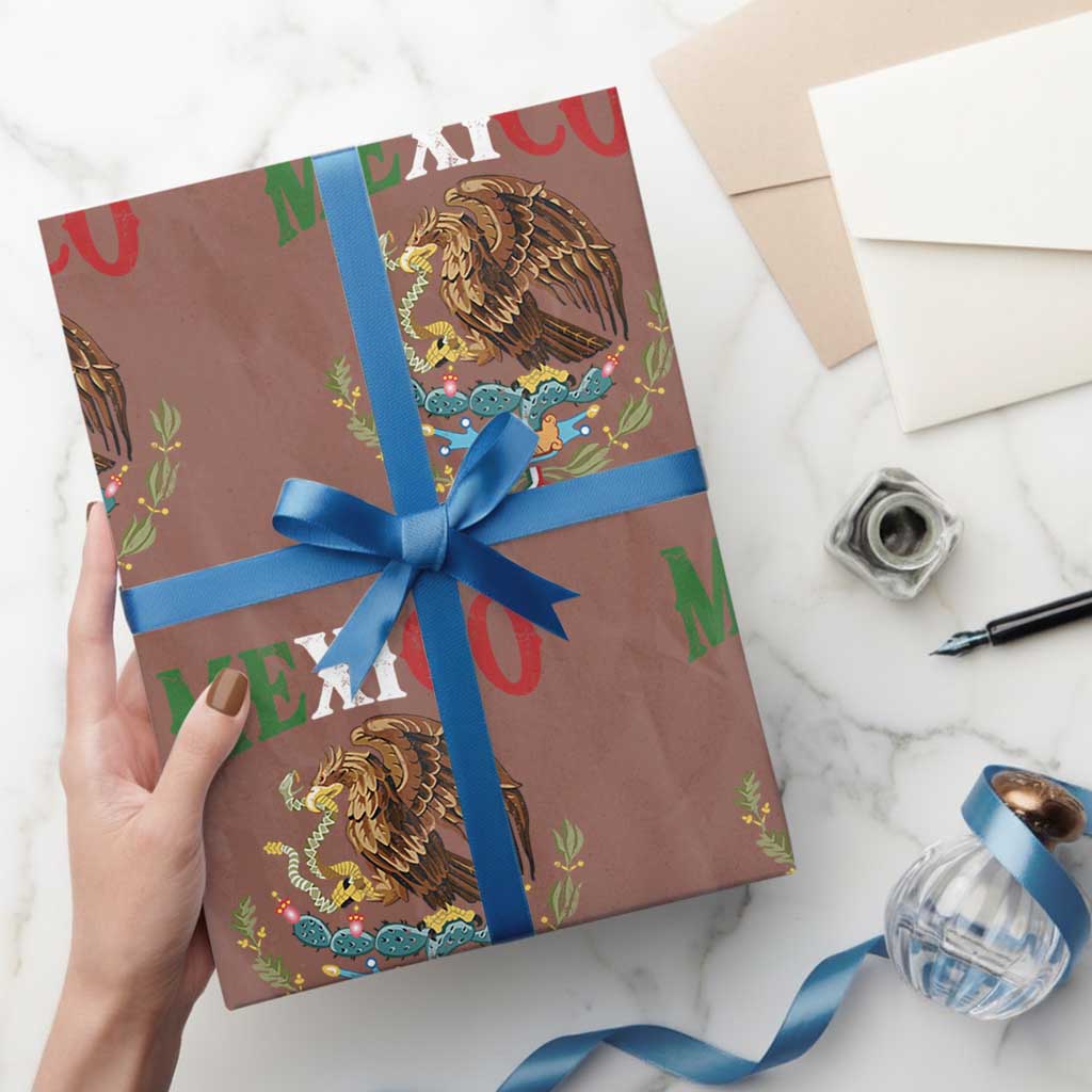 Mexican Coat Of Arms Mexico Vintage Flag Wrapping Paper Roll