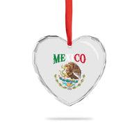 Mexican Coat Of Arms Mexico Vintage Flag Heart Crystal Glass Ornament
