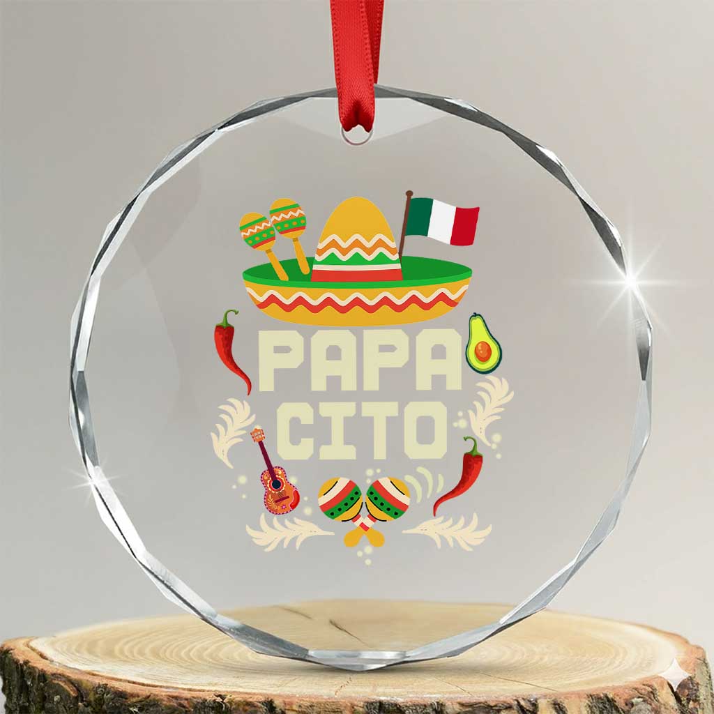 Mexican Dad Crystal Glass Ornament Papa Cito Latino Fathers Day Gift Mexican Pride
