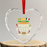Mexican Dad Heart Crystal Glass Ornament Papa Cito Latino Fathers Day Gift Mexican Pride