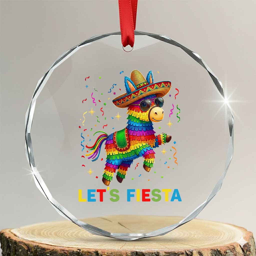 Mexican Fiesta Pinata Crystal Glass Ornament Funny Cinco De Mayo