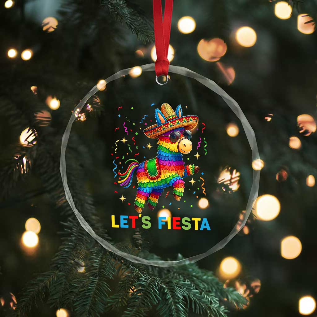 Mexican Fiesta Pinata Crystal Glass Ornament Funny Cinco De Mayo