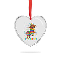 Mexican Fiesta Pinata Heart Crystal Glass Ornament Funny Cinco De Mayo