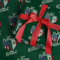 Mexican Roots Wrapping Paper Roll Mexican American Flag Two Cultures One Heart - Wonder Print Shop
