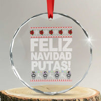 Mexican Xmas Crystal Glass Ornament Feliz Navidad Putas Funny Mexican Ugly Christmas Party TS02
