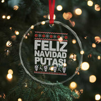 Mexican Xmas Crystal Glass Ornament Feliz Navidad Putas Funny Mexican Ugly Christmas Party TS02