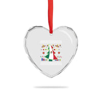 Mexican Xmas Heart Crystal Glass Ornament Mexico Flag Xmas Tree Ugly Sweater - Wonder Print Shop